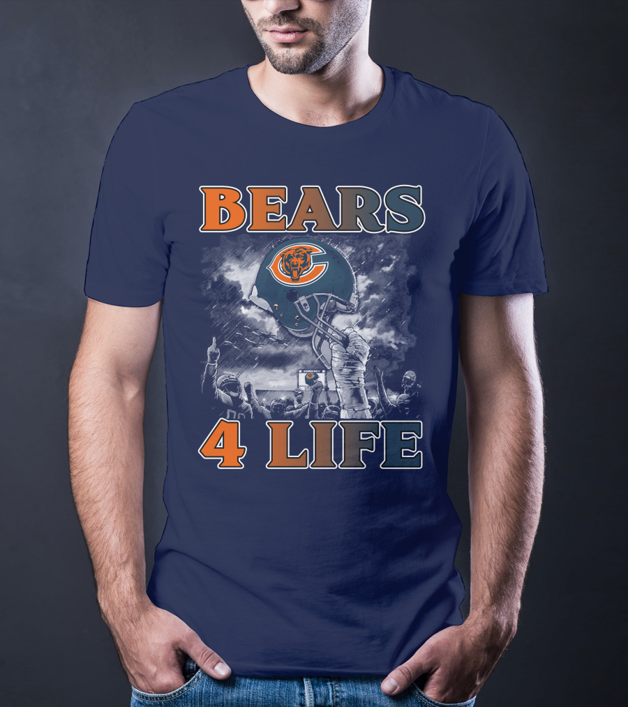 Bears 4 Life Chicago Bears Helmet Celebration T-Shirt
