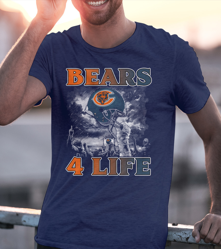 Bears 4 Life Chicago Bears Helmet Celebration T-Shirt