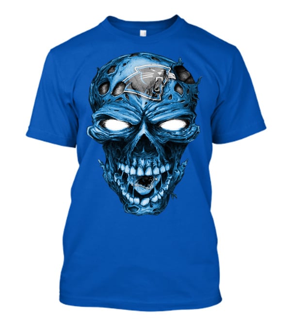 Carolina Panthers Blue Skull Supernatural Fan Gear T-Shirt