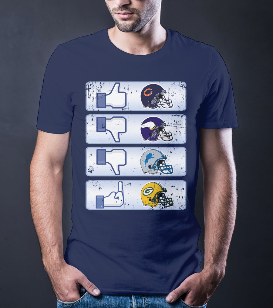 Chicago Bears Thumbs Up Rivalry Vikings Lions Packers T-Shirt