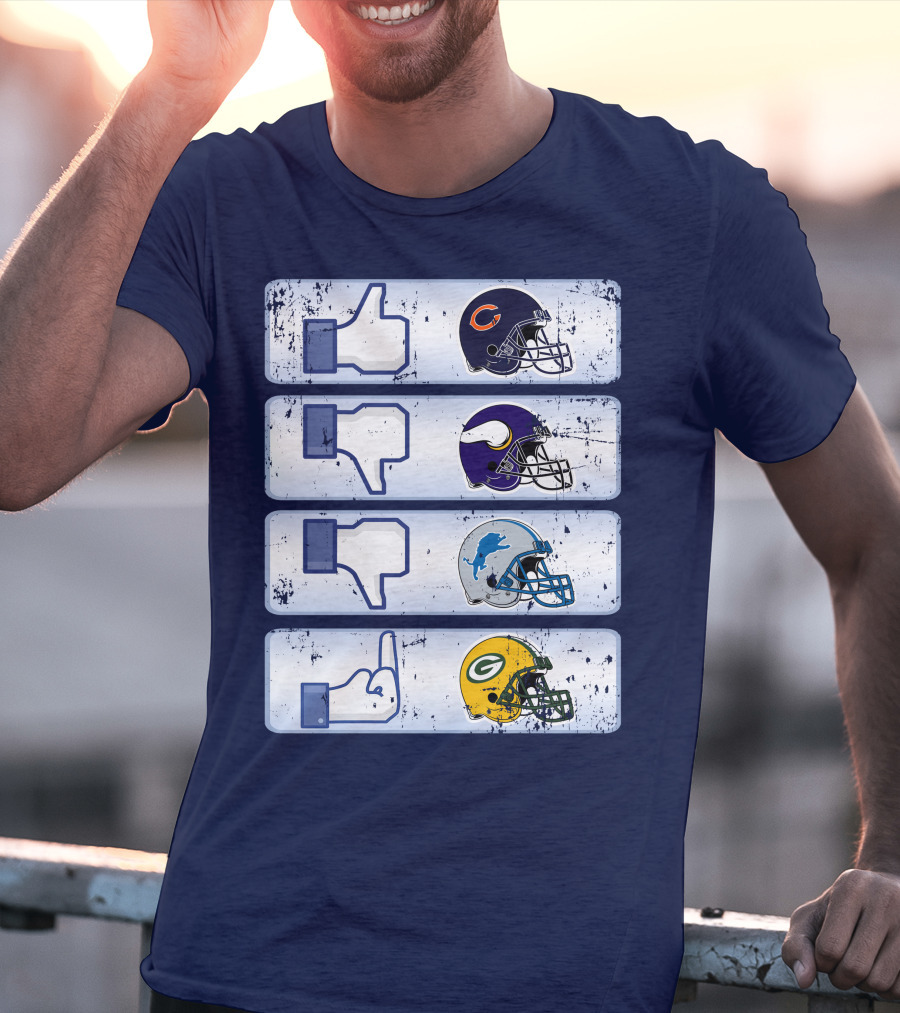 Chicago Bears Thumbs Up Rivalry Vikings Lions Packers T-Shirt