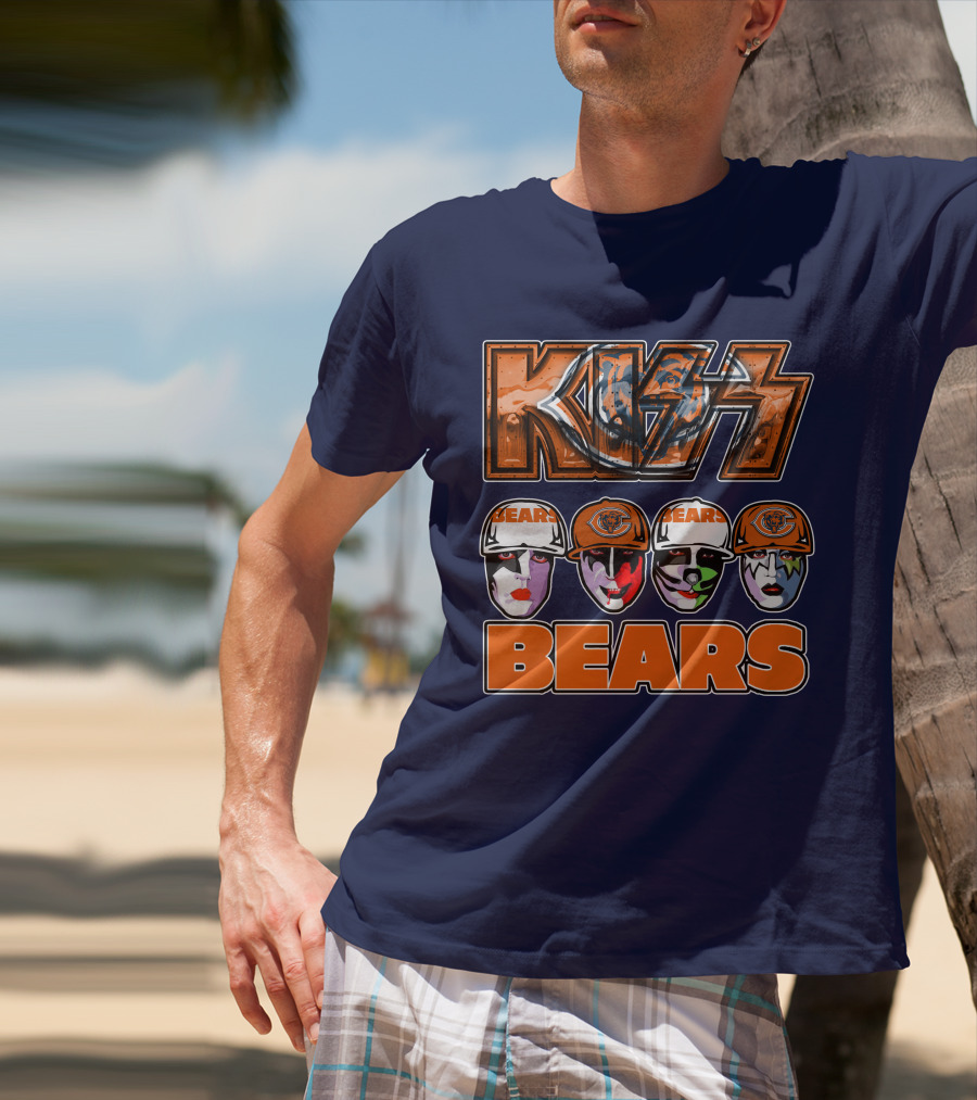 KISS Chicago Bears Facepaint Helmet T-Shirt