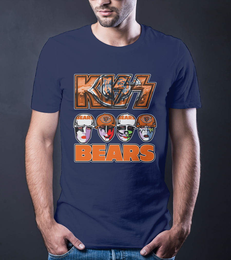 KISS Chicago Bears Facepaint Helmet T-Shirt