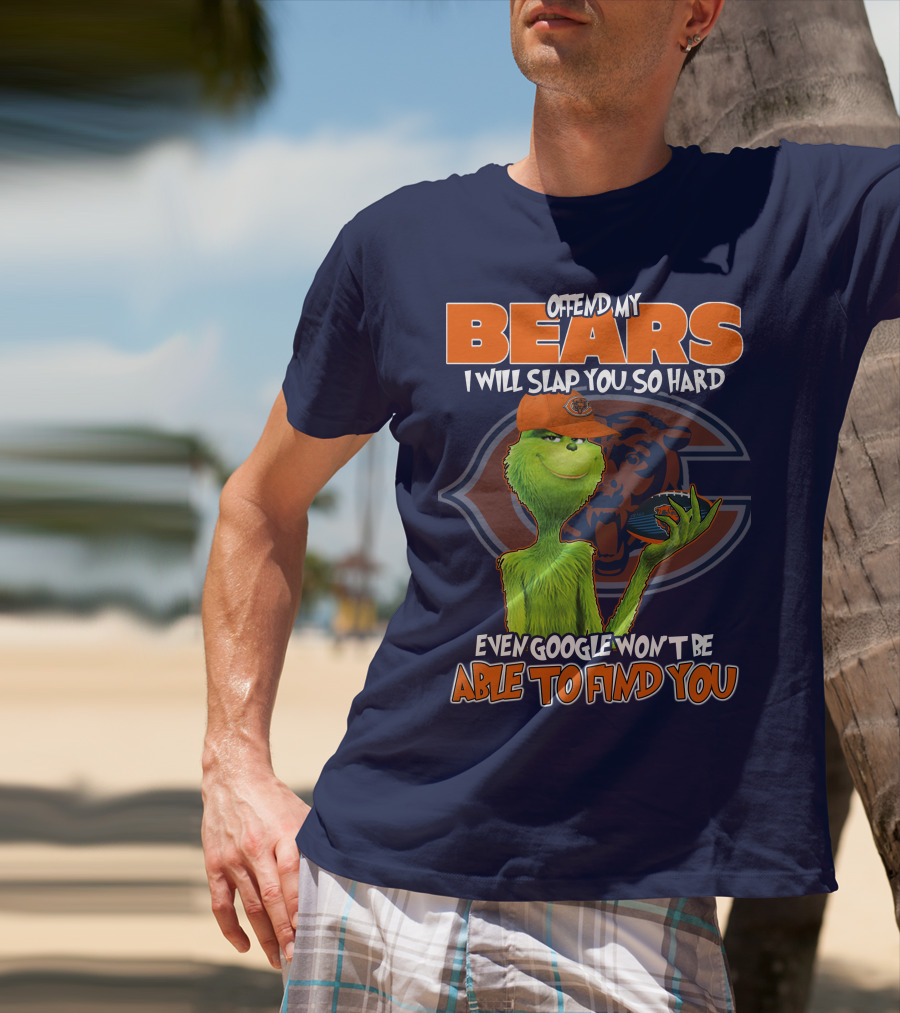 Grinch Bears I Will Slap You So Hard Even Google Won't Be Able To Find You T-Shirt