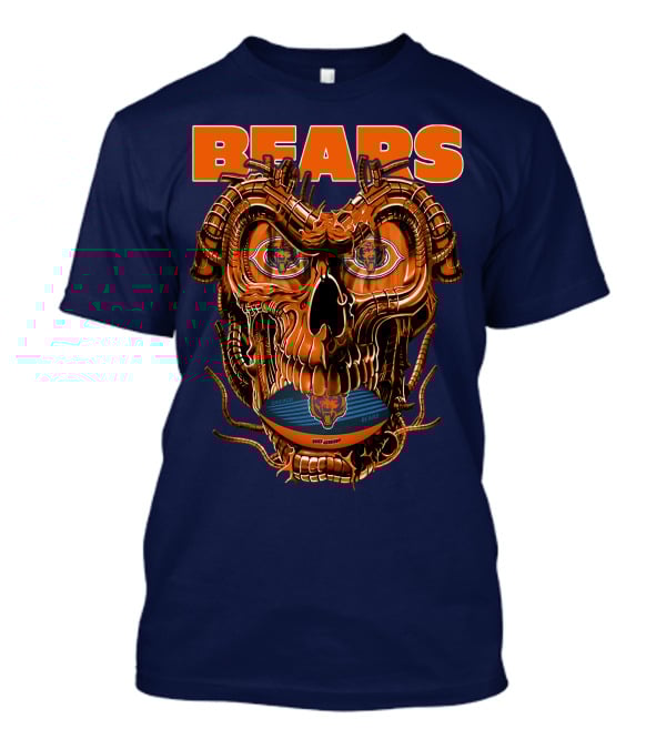 BEARS Dragonskull Football CHICAGO T-Shirt