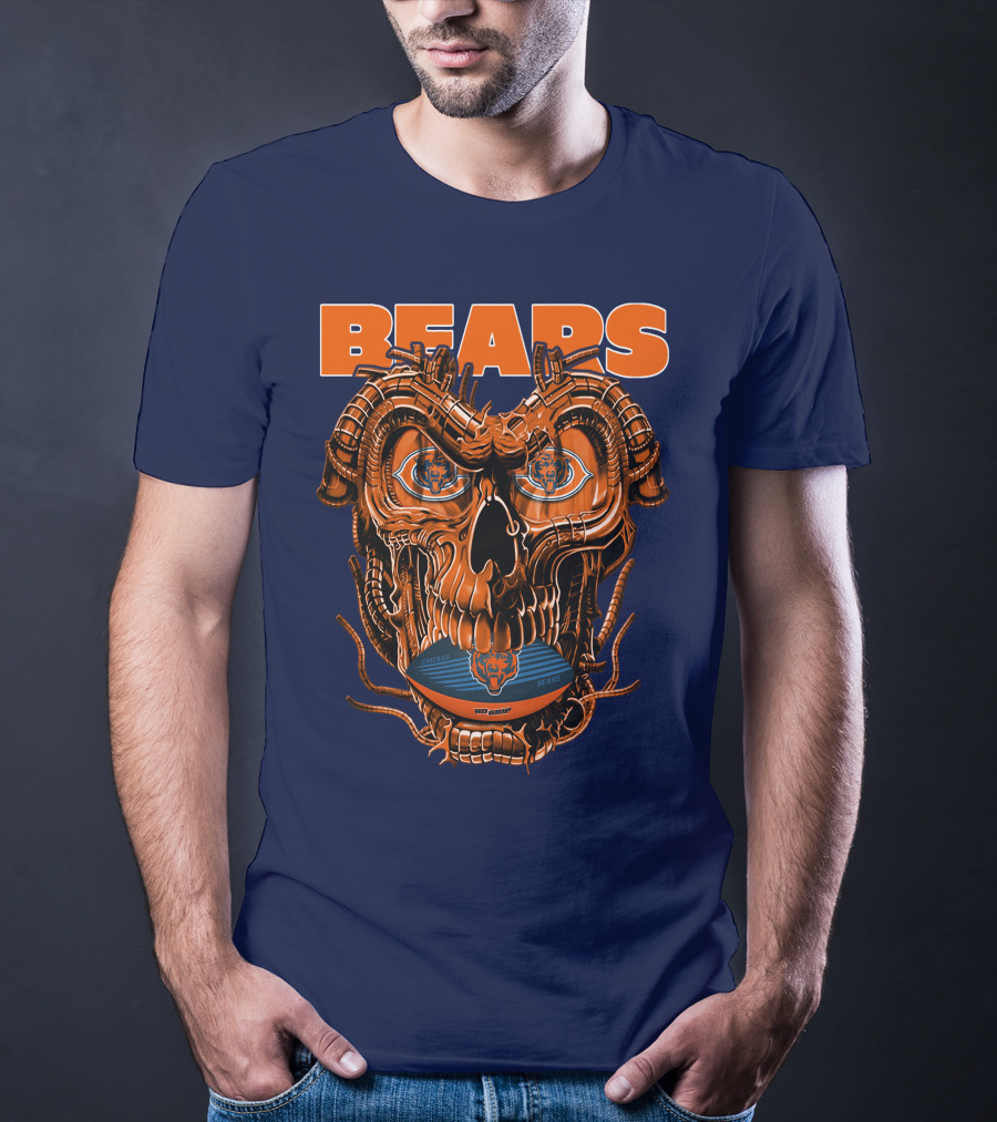 BEARS Dragonskull Football CHICAGO T-Shirt