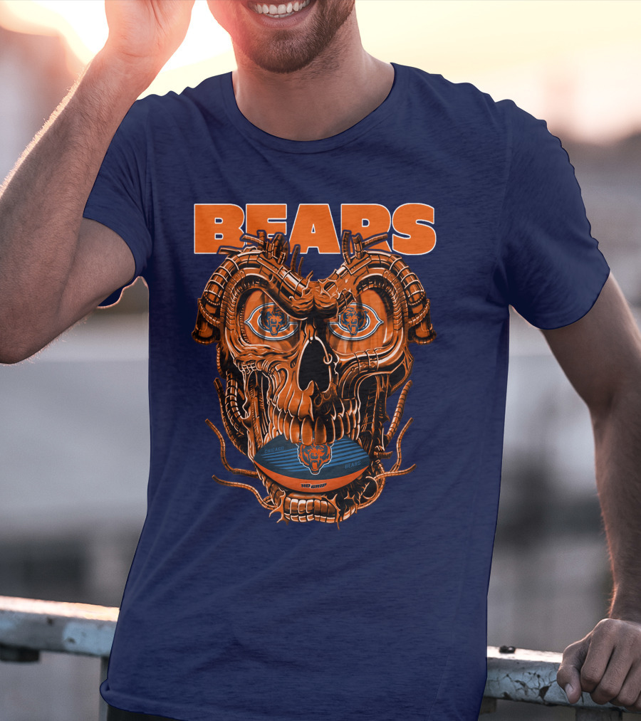 BEARS Dragonskull Football CHICAGO T-Shirt