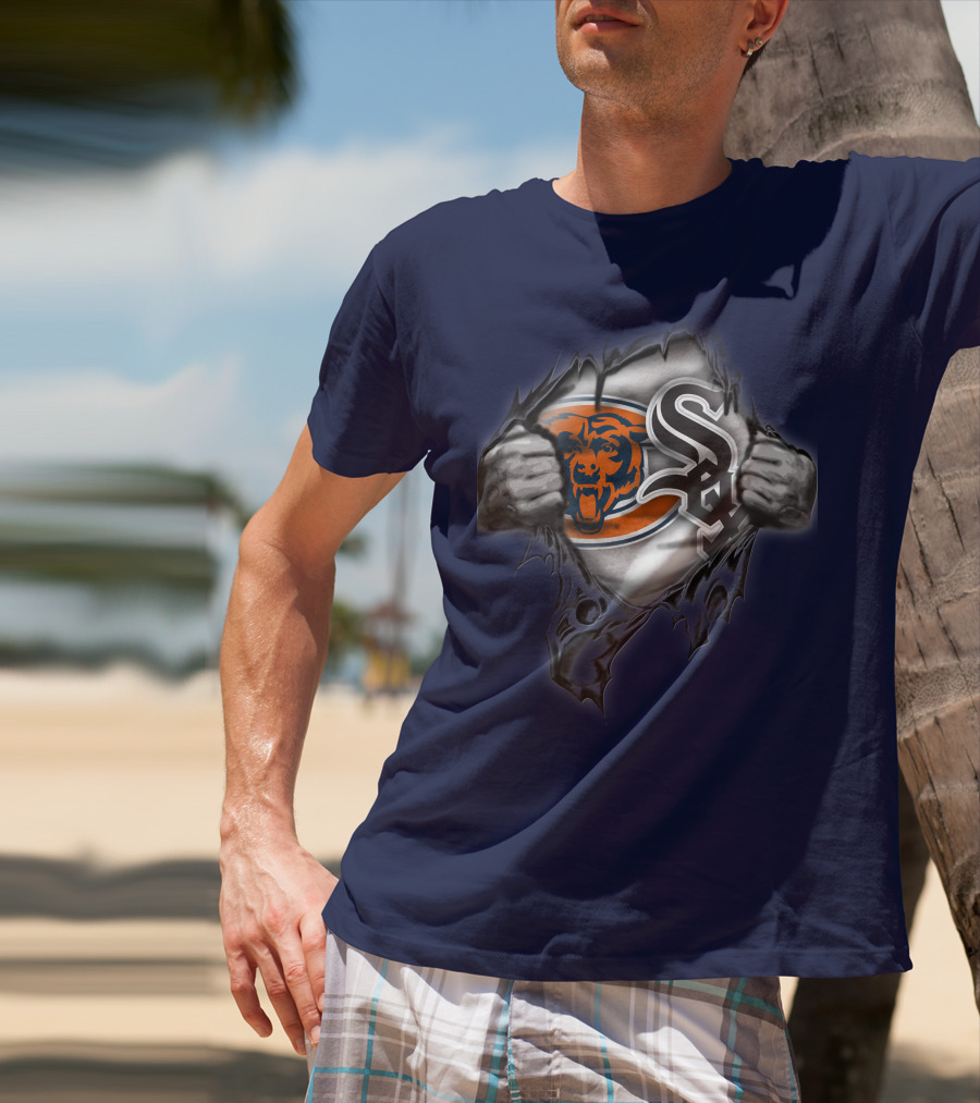 Chicago Bears White Sox Fan Crossover 63 T-Shirt