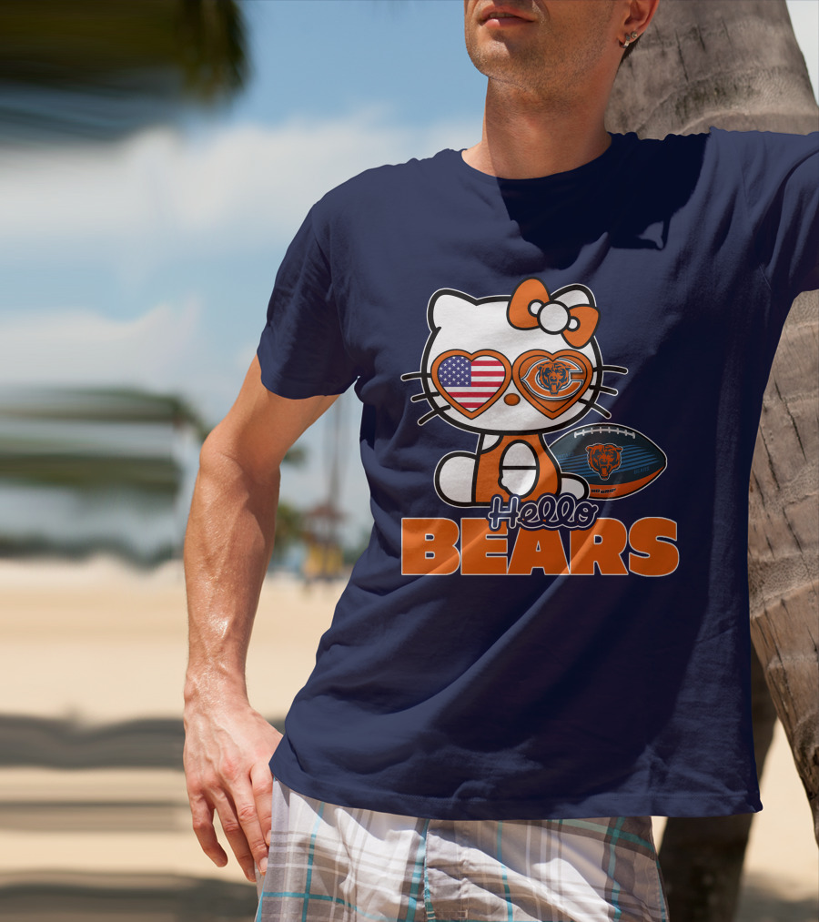 Hello Bears Hellokitty Chicago Bears Football T-Shirt
