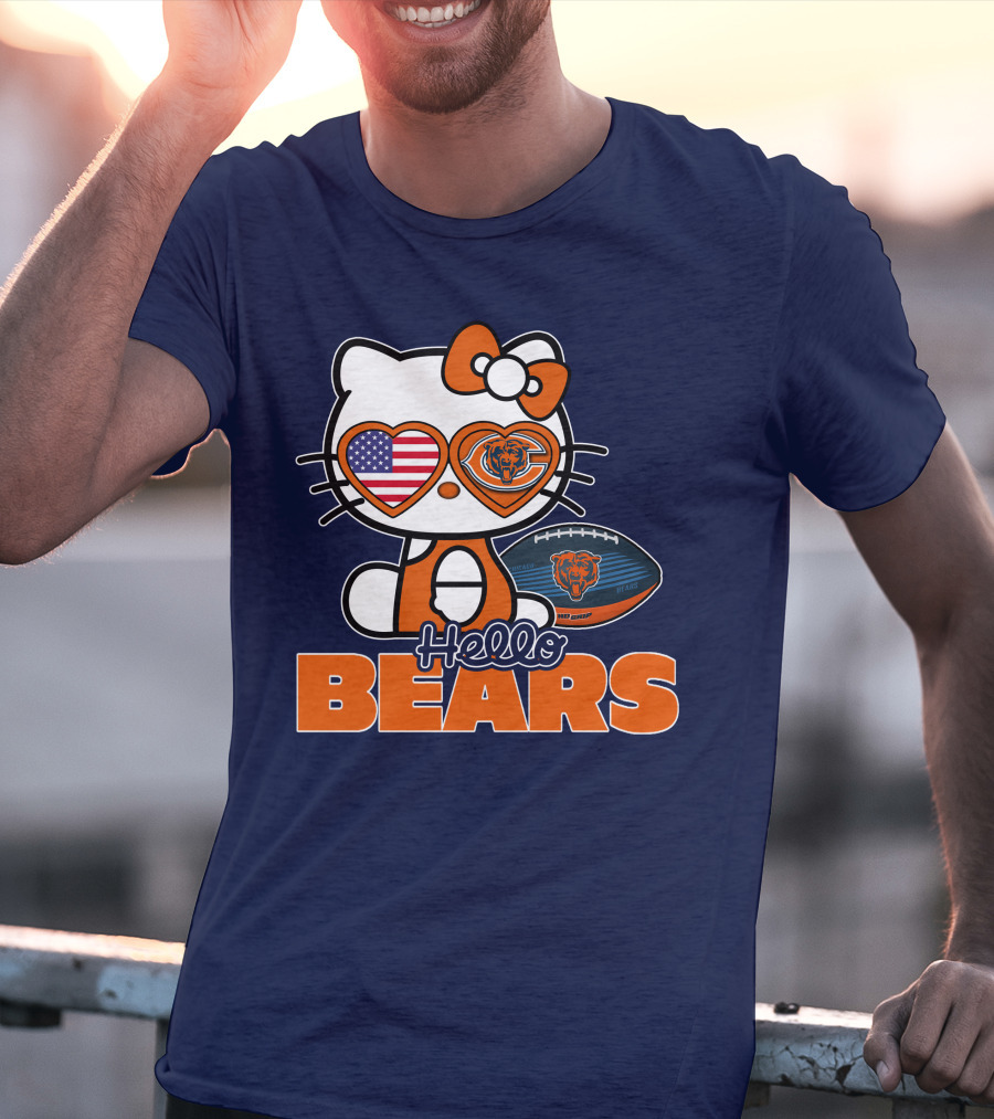 Hello Bears Hellokitty Chicago Bears Football T-Shirt