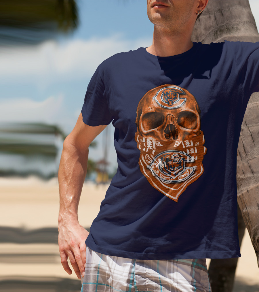 Skull Chicago Bears Bandana T-Shirt