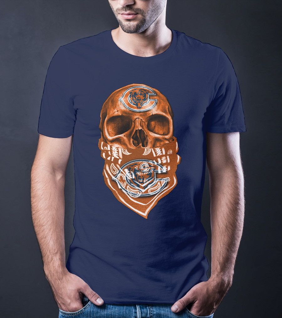 Skull Chicago Bears Bandana T-Shirt