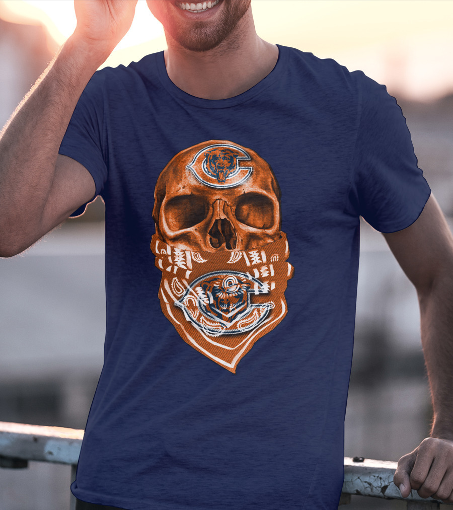 Skull Chicago Bears Bandana T-Shirt