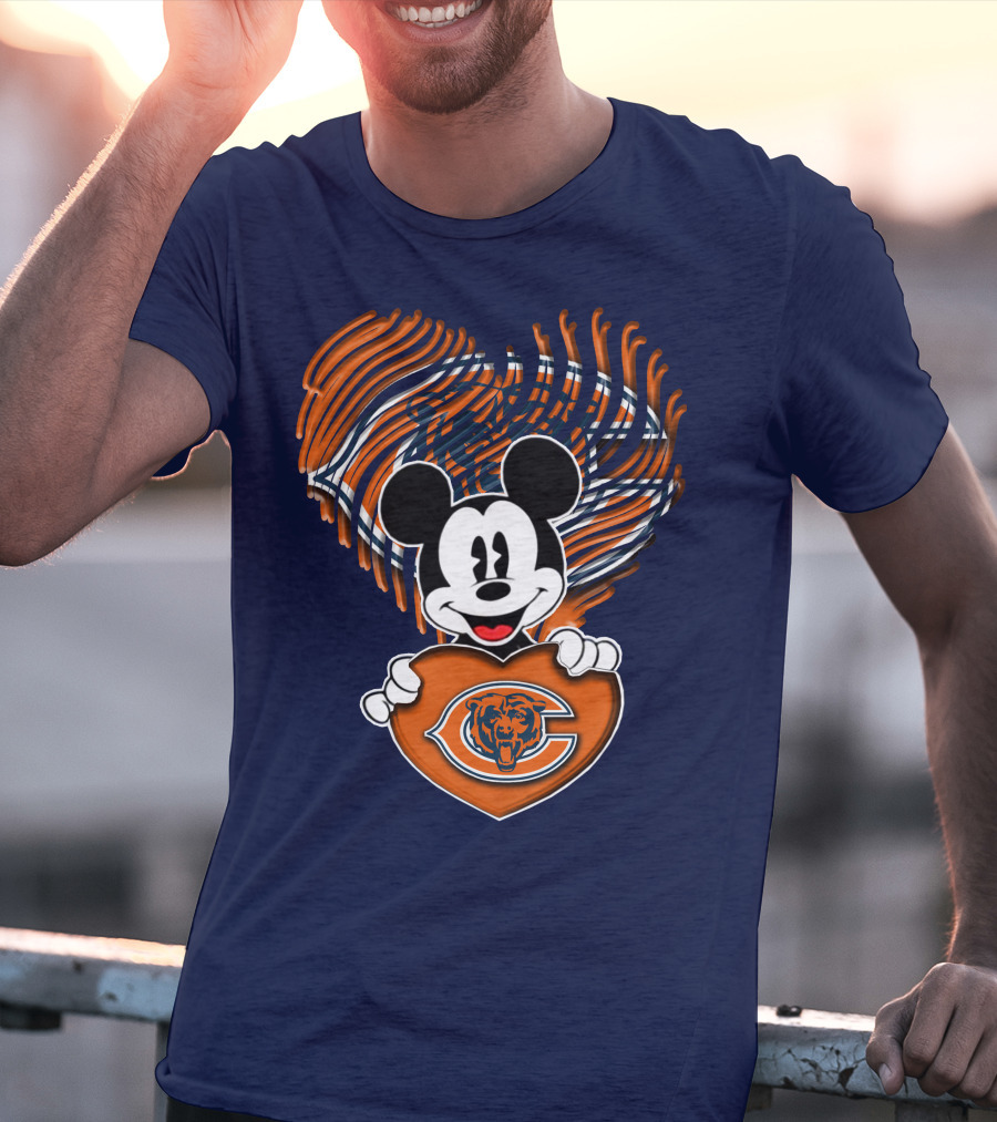 Mick Chicago Bears Heart Logo Fan T-Shirt