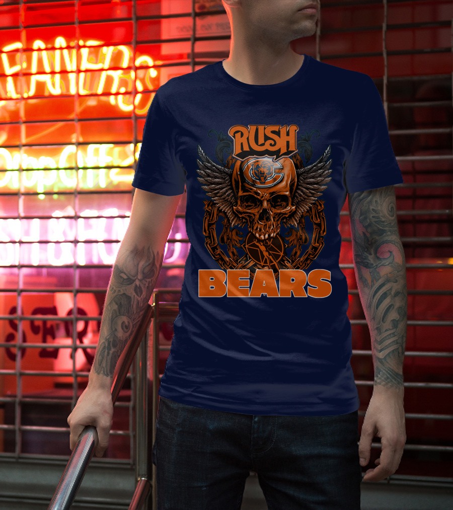 Rush Chicago Bears Skull Wings Chain T-Shirt