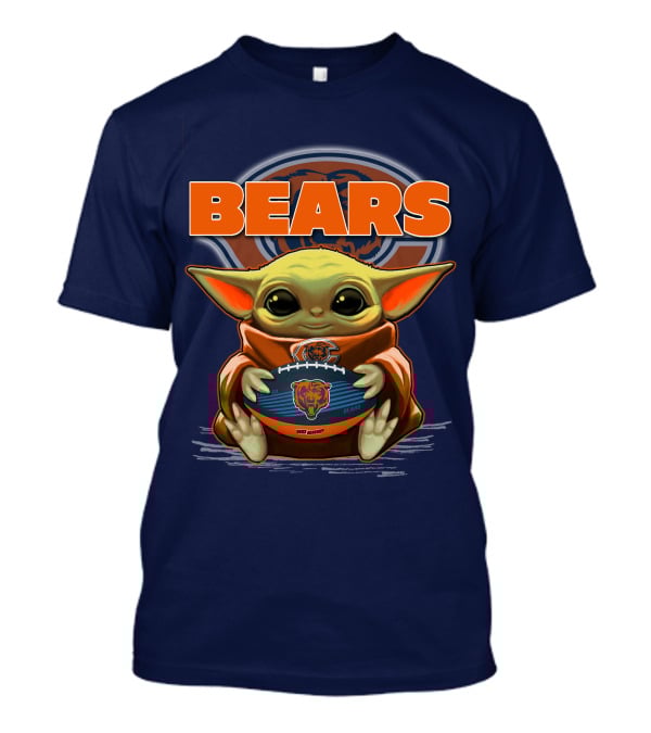 Yoda BEARS Baby Holding Chicago Football T-Shirt