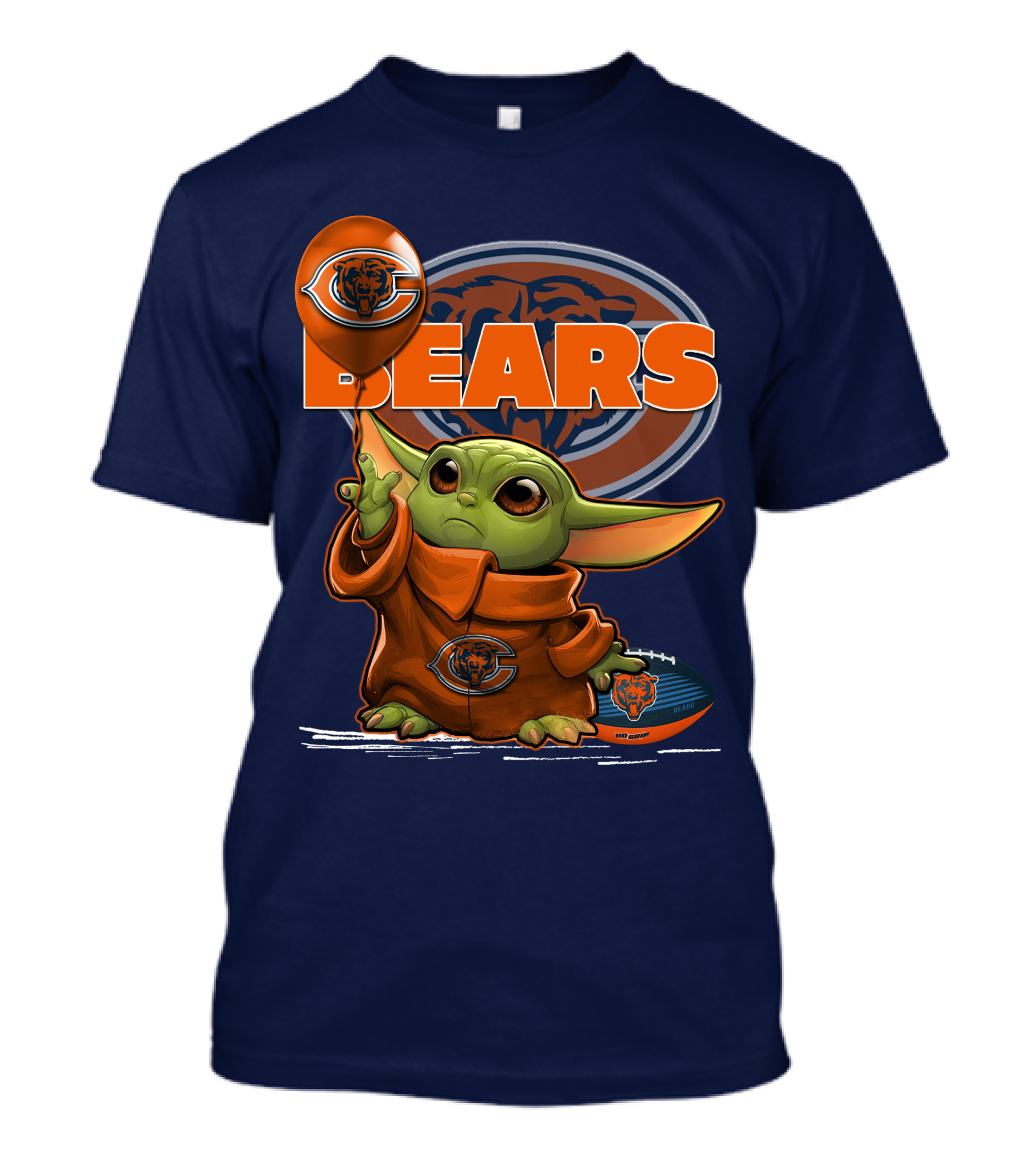 Yoda Chicago Bears Balloon And Football T-Shirt