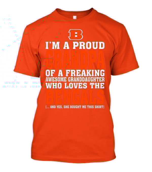 Cincinnati Bengals Proud Grandpa Of Awesome Granddaughter T-Shirt