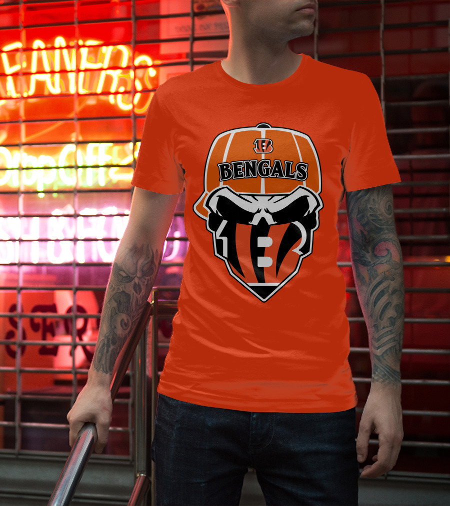 Cincinnati Bengals 37 Nfl Skull Cap T-Shirt
