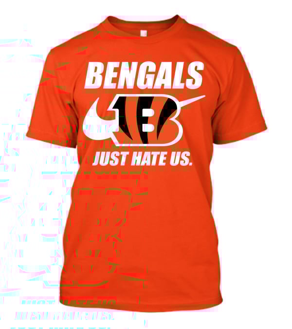 Bengals Just Hate Us Tiger Stripes Football T-Shirt