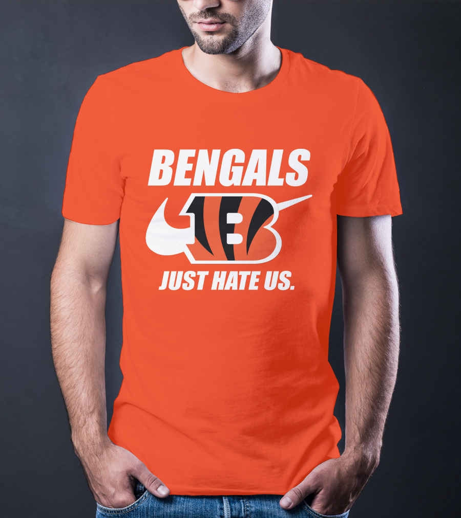 Bengals Just Hate Us Tiger Stripes Football T-Shirt