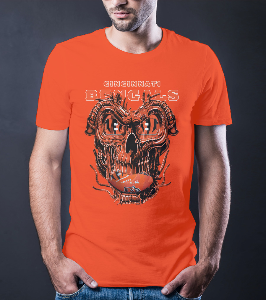 CINCINNATI BENGALS Dragonskull Football T-Shirt