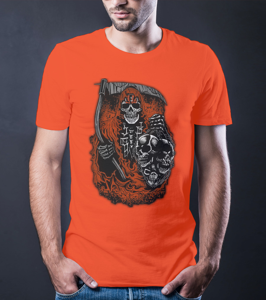 Cincinnati Bengals Reaper Skull T-Shirt