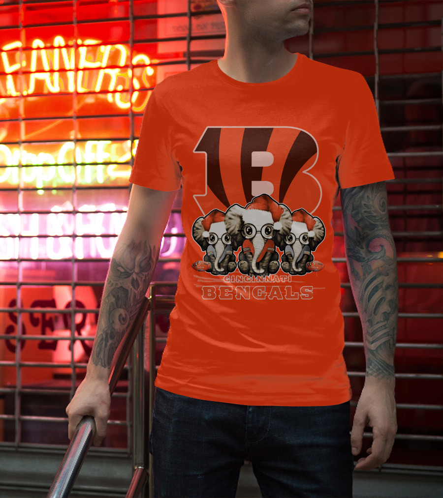 Cincinnati Bengals Xmas Elephants T-Shirt