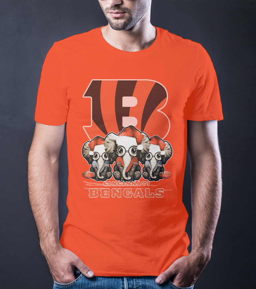 Cincinnati Bengals Xmas Elephants T-Shirt