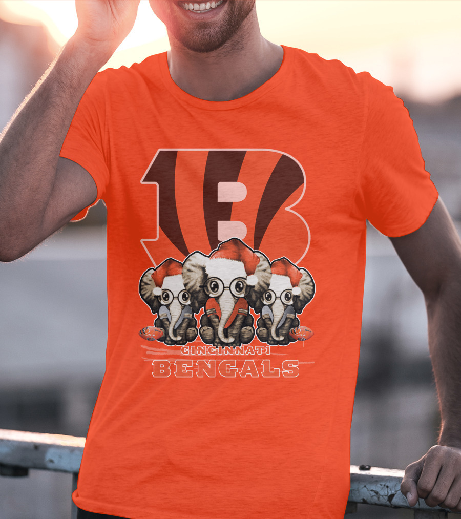 Cincinnati Bengals Xmas Elephants T-Shirt