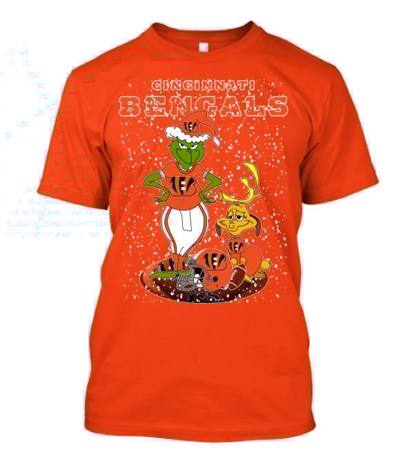 Cincinnati Bengals Grinch Holiday Football Mischief T-Shirt
