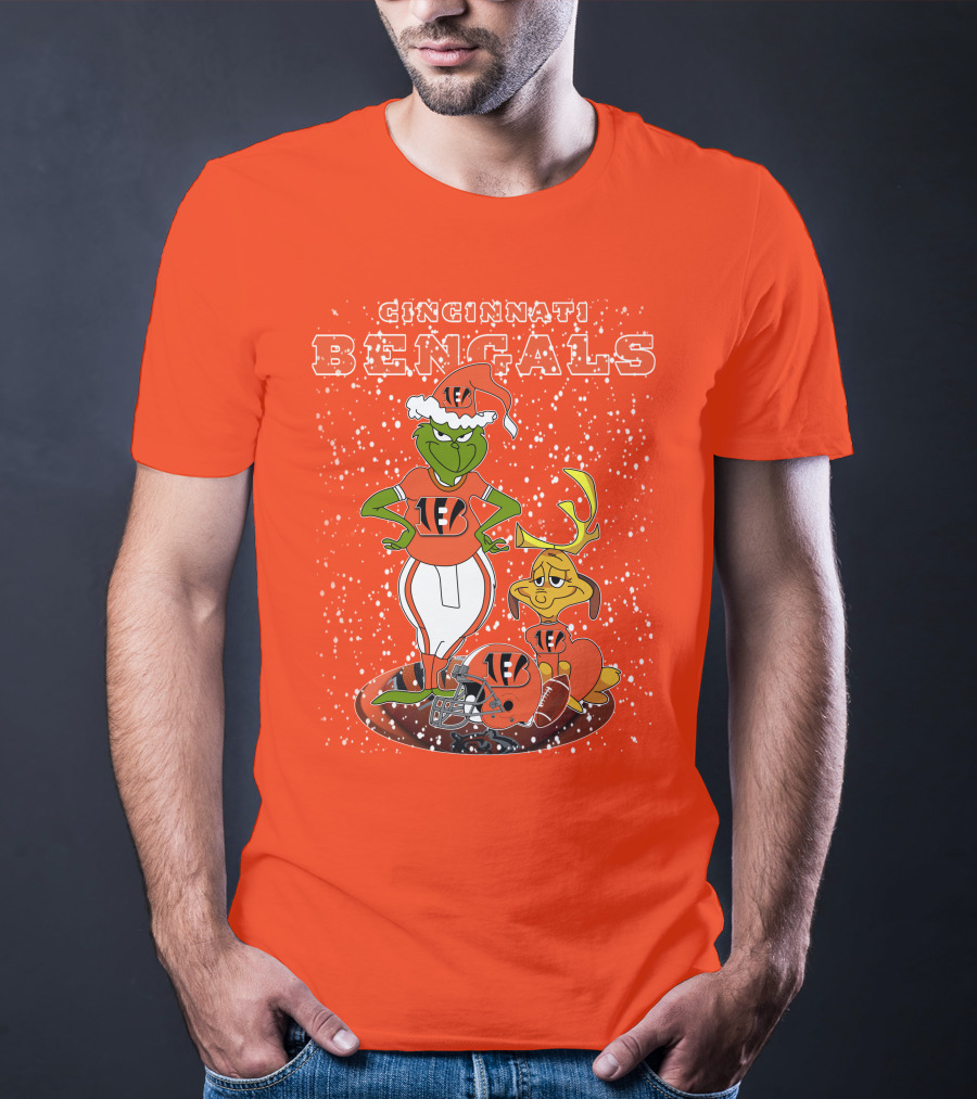 Cincinnati Bengals Grinch Holiday Football Mischief T-Shirt