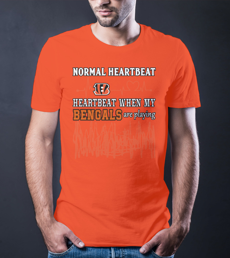 Normal Heartbeat Heartbeat When My Bengals Are Playing T-Shirt