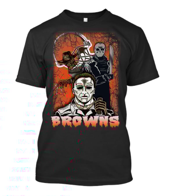 Browns Horror Icons With Helmet T-Shirt