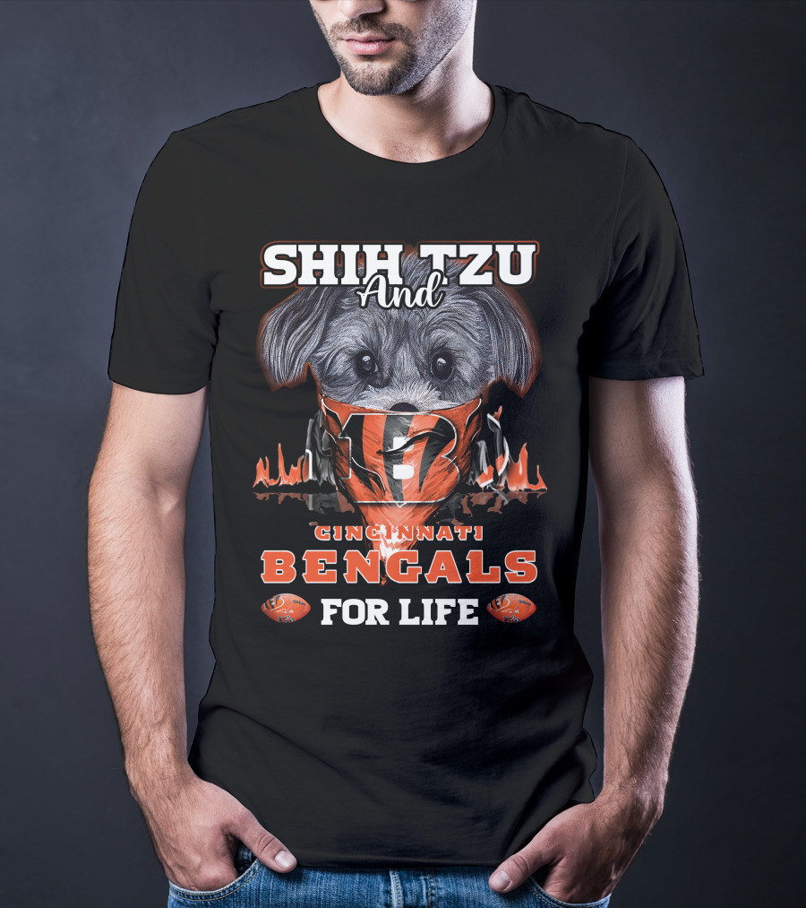 SHIH TZU AND CINCINNATI BENGALS FOR LIFE T-Shirt