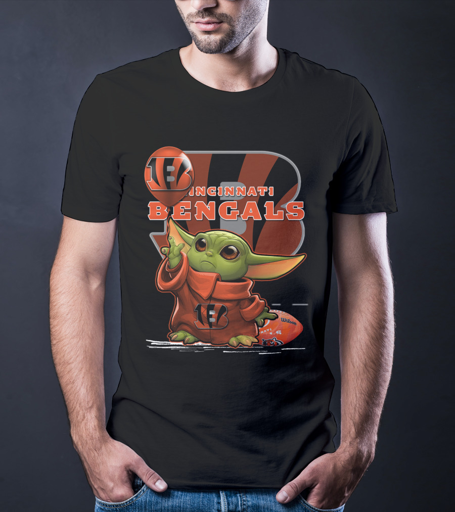 Yoda Cincinnati Bengals Wilson Football T-Shirt