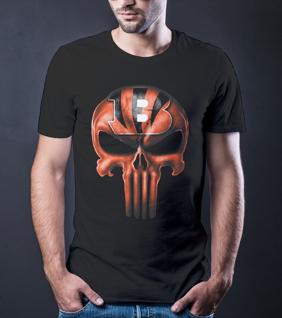 CINCINNATI BENGALS Skull B T-Shirt