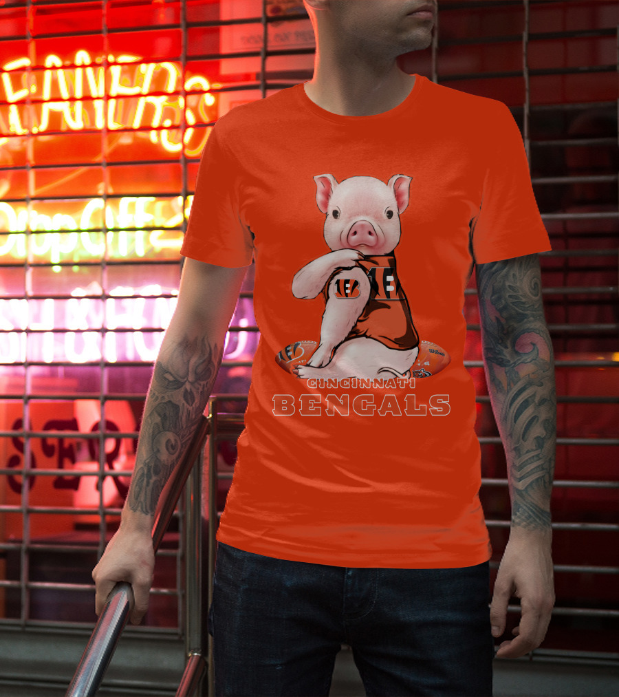 Cincinnati Bengals Pig With Football T-Shirt