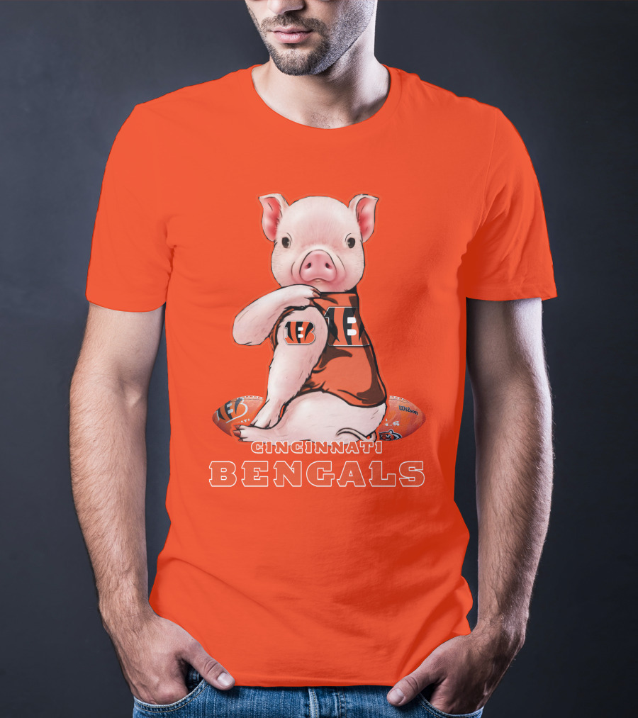Cincinnati Bengals Pig With Football T-Shirt