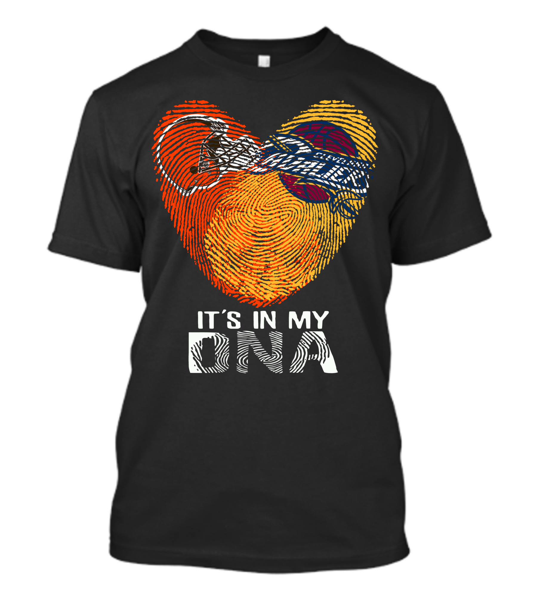 Cleveland Browns It's In My Dna Fingerprint Heart Helmet T-Shirt