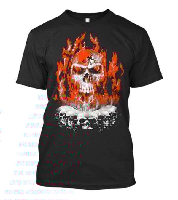 Cleveland Browns Skull Fire Helmet 38 T-Shirt