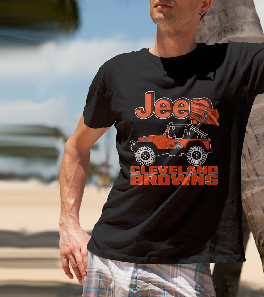 Jeep Cleveland Browns Flag T-Shirt