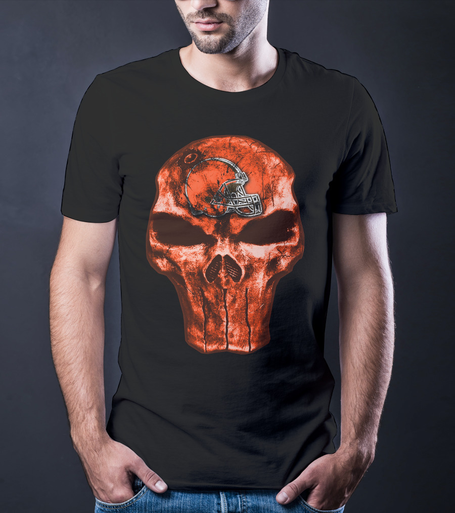 Cleveland Browns Skull Helmet T-Shirt