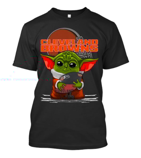 Cleveland Browns Yoda Holding Football T-Shirt