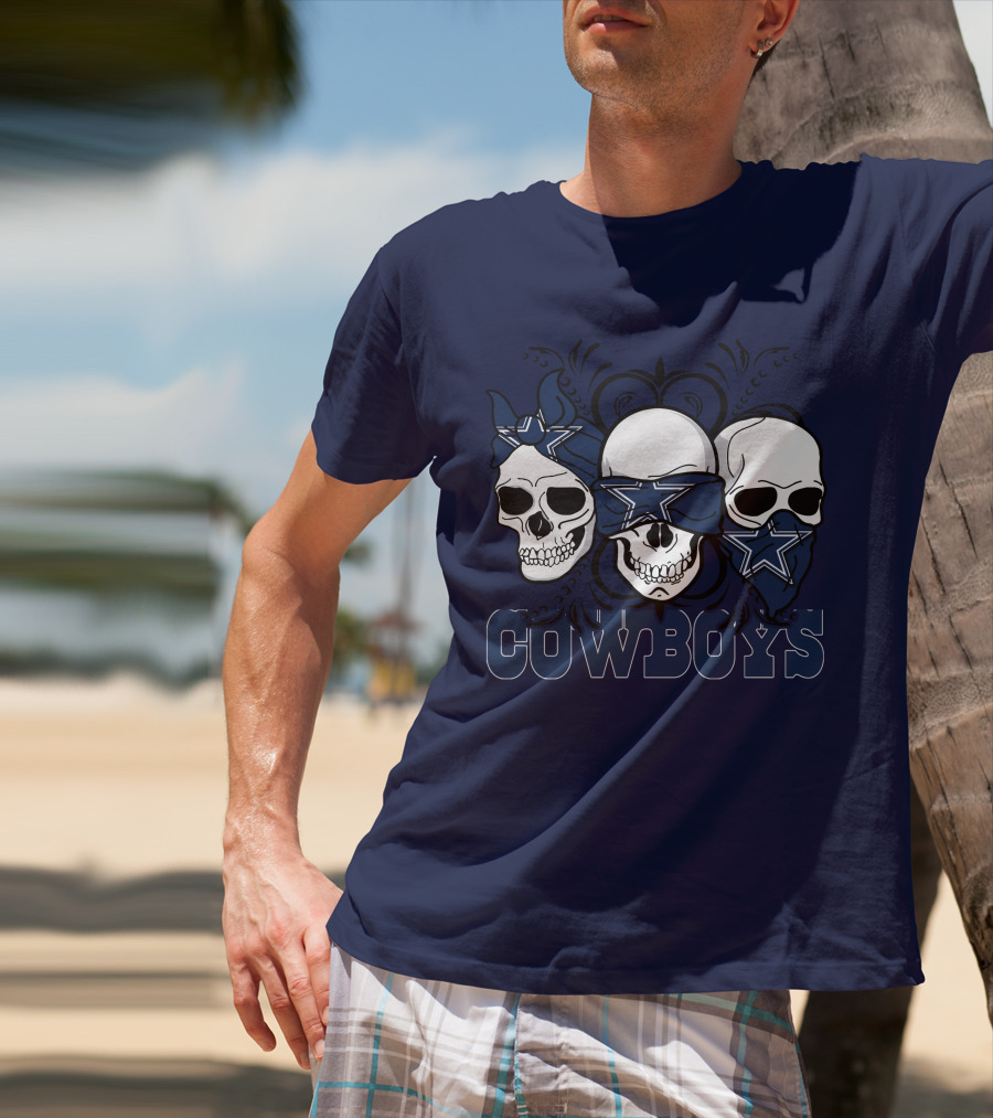 Cowboys Three Skulls Bandana Stars T-Shirt