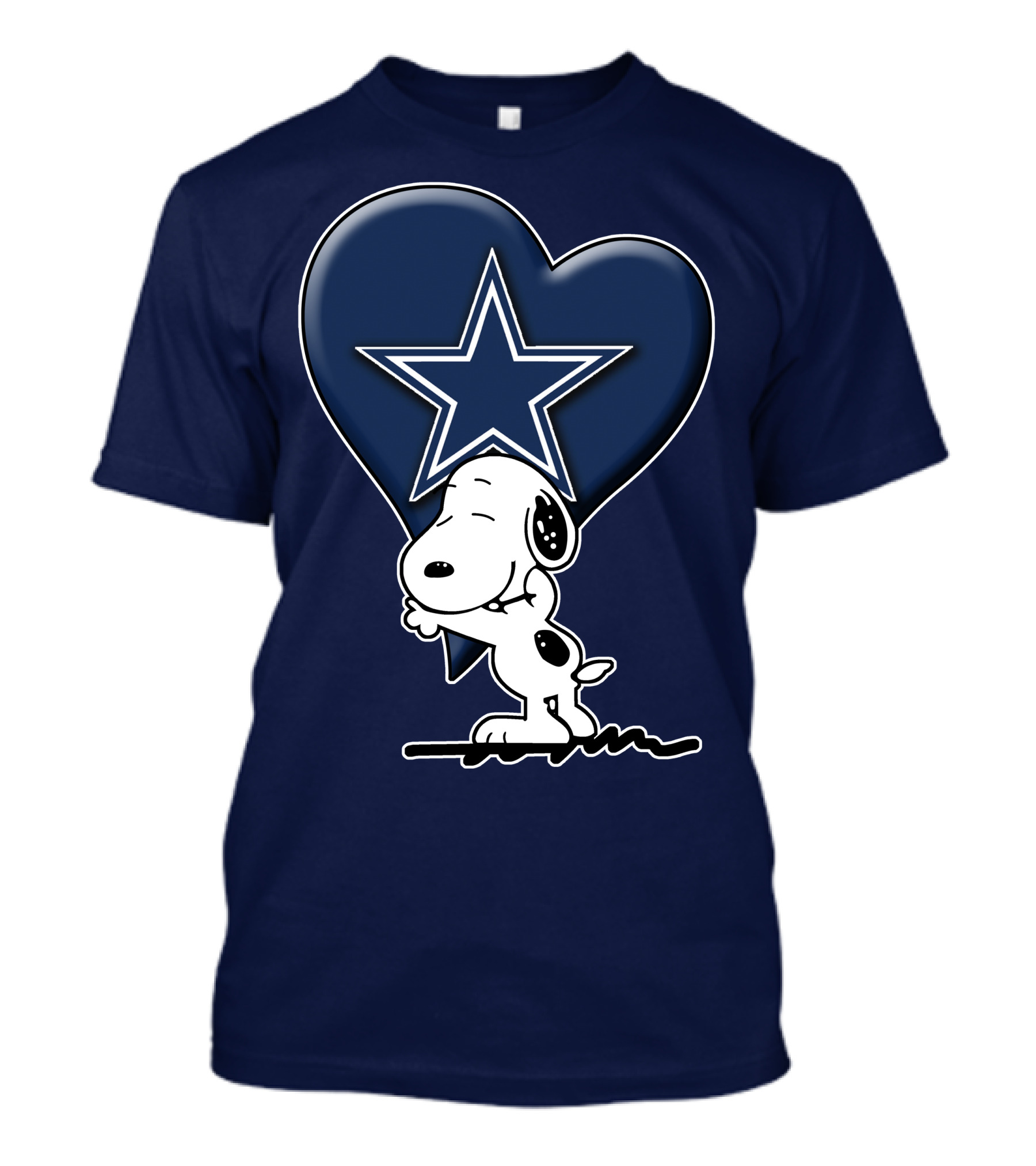 Snoopy Hugging Heart With Dallas Cowboys Star T-Shirt