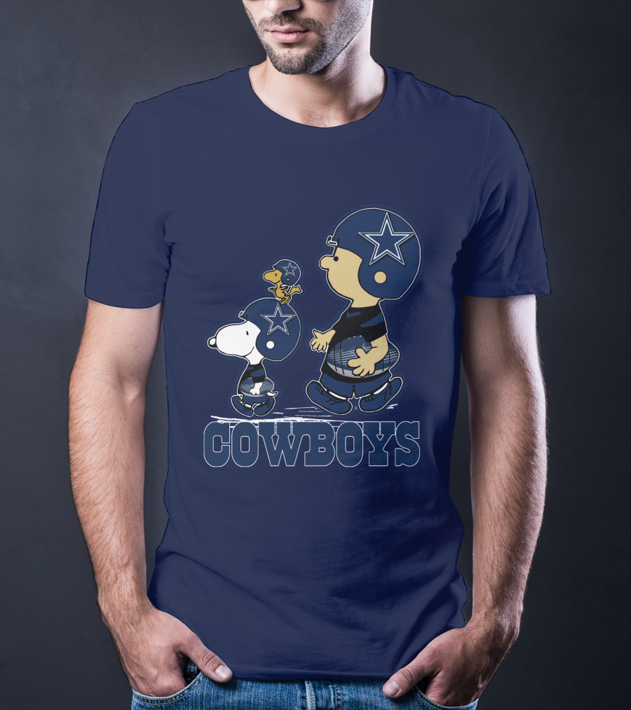 Snoopy Charlie Brown Dallas Cowboys Football Stars T-Shirt