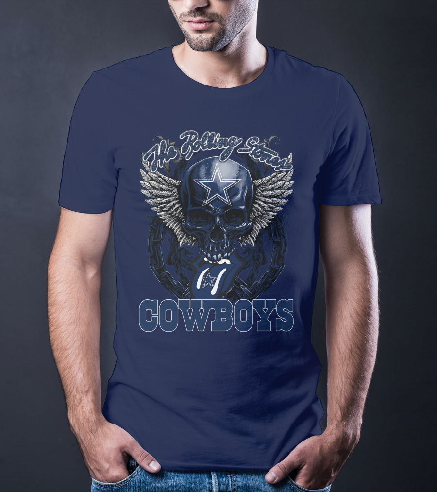 The Rolling Stones Dallas Cowboys Skull And Tongue T-Shirt