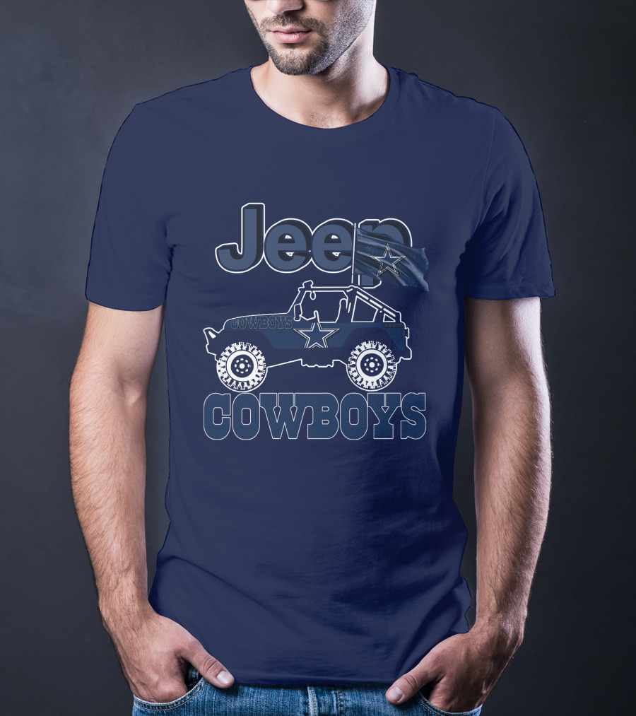 Jeep Dallas Cowboys Star Logo Off-Road Vehicle Fan Gear T-Shirt
