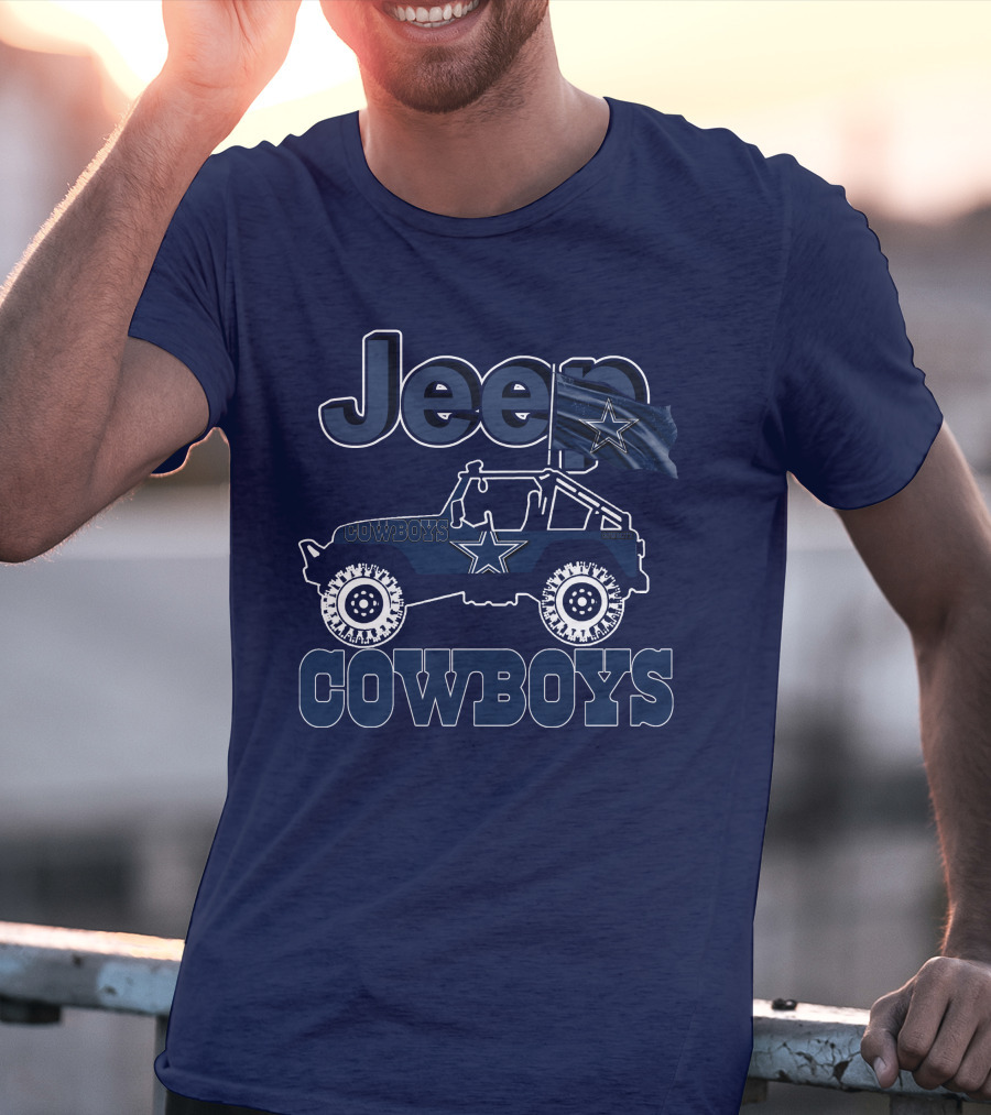 Jeep Dallas Cowboys Star Logo Off-Road Vehicle Fan Gear T-Shirt